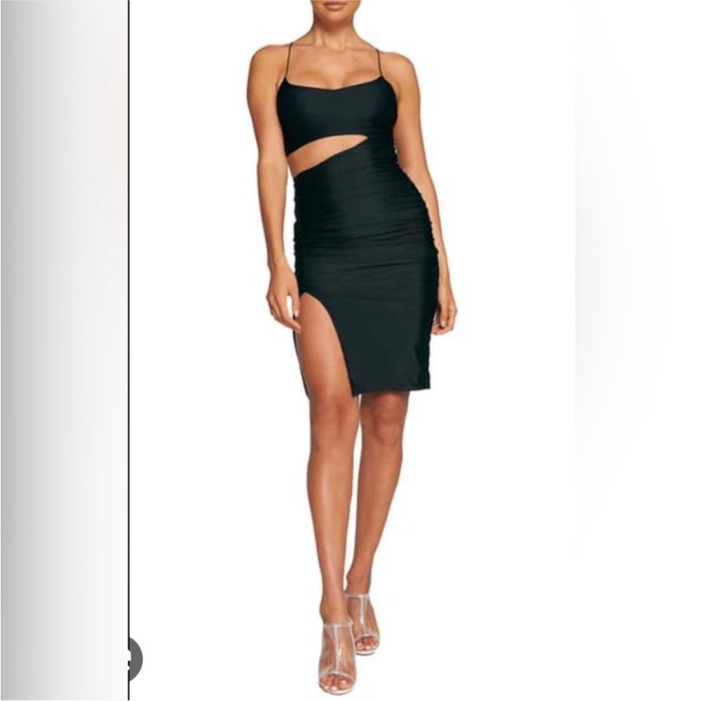 Tiger Mist Black Asymmetrical Cut-Out Dress